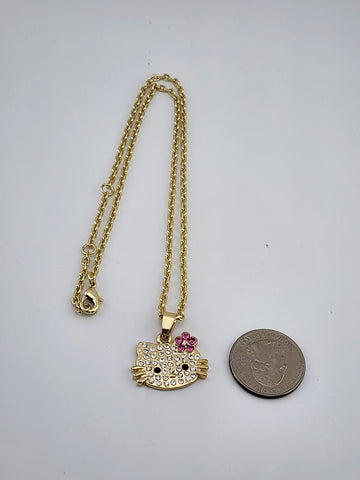 Brand New Brass Kitty Necklace