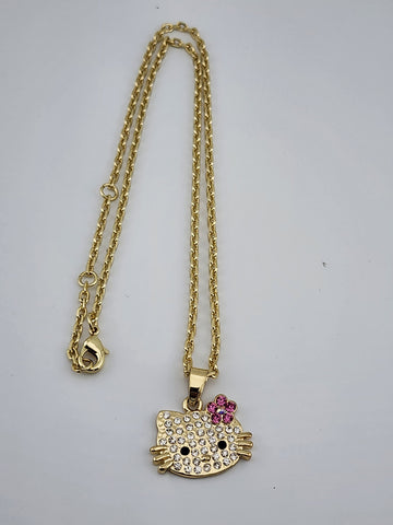 Brand New Brass Kitty Necklace