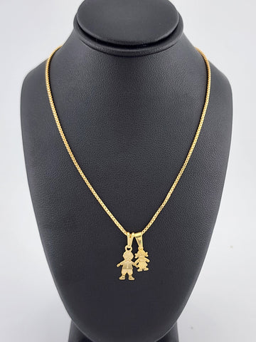 Brand New Brazilian 18k Gold Filled Boy and Girl Necklace