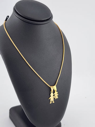 Brand New Brazilian 18k Gold Filled Boy and Girl Necklace