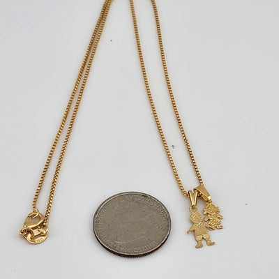 Brand New Brazilian 18k Gold Filled Boy and Girl Necklace