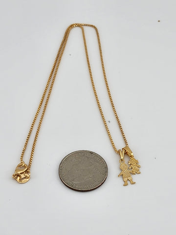 Brand New Brazilian 18k Gold Filled Boy and Girl Necklace