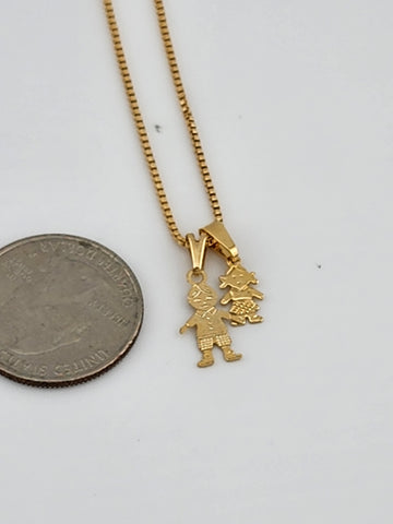 Brand New Brazilian 18k Gold Filled Boy and Girl Necklace