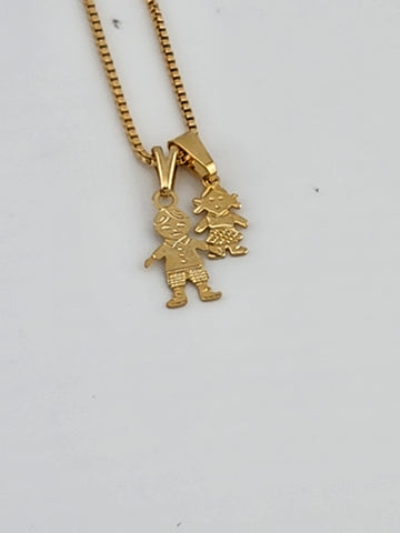 Brand New Brazilian 18k Gold Filled Boy and Girl Necklace