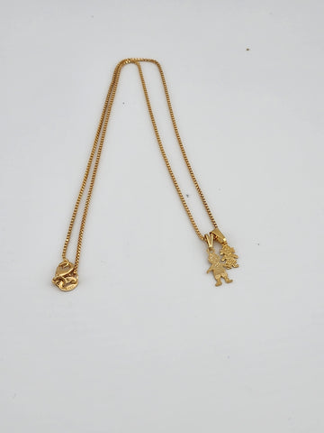 Brand New Brazilian 18k Gold Filled Boy and Girl Necklace