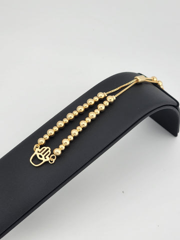 Brand New Brazilian 18k Gold Filled Hamsa Adjustable Bracelet