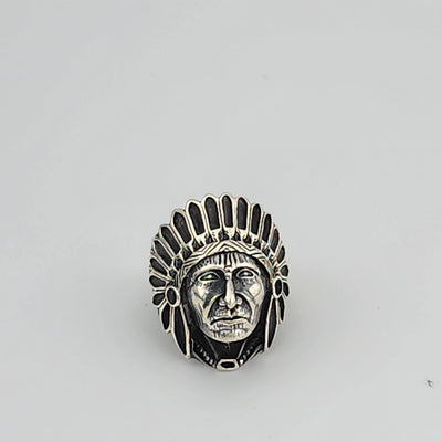 Brand New Sterling Silver 925 Native American Indian Head Ring