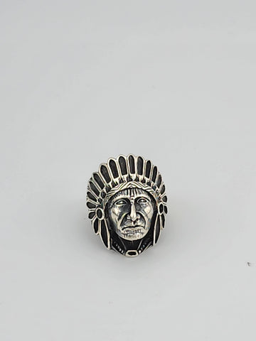 Brand New Sterling Silver 925 Native American Indian Head Ring