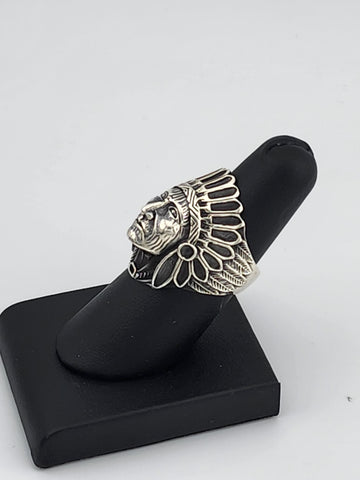 Brand New Sterling Silver 925 Native American Indian Head Ring