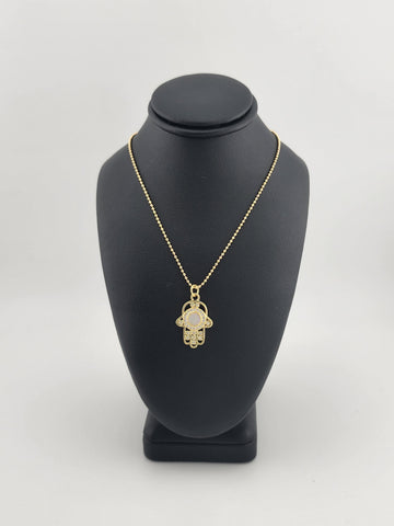 Brand New Hamsa white opal Necklace