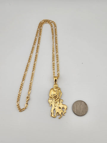 Brand New Brazilian 18k Gold Filled San Lazaro Necklace