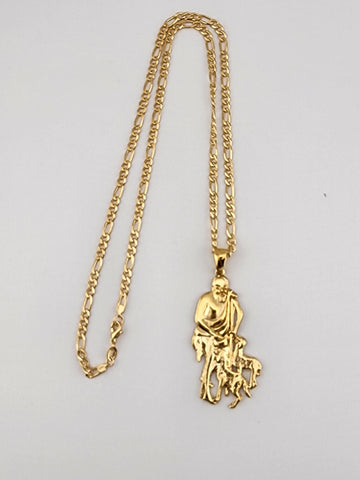 Brand New Brazilian 18k Gold Filled San Lazaro Necklace