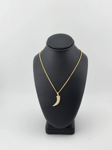 Brand New Brazilian 18k Gold Filled Design of Coyote tooth Necklace