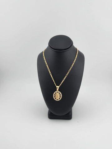 Brand New Brazilian 18k Gold Filled Virgen De Guadalupe Necklace