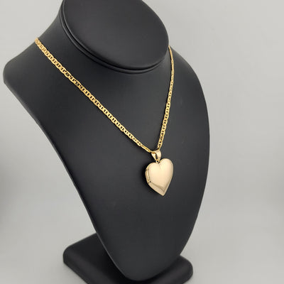 Brand New Bazilian 18k Gold Filled Heart Locket Necklace