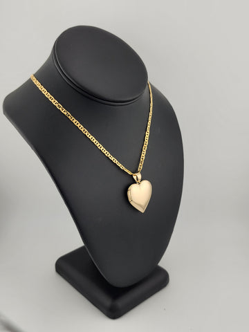 Brand New Bazilian 18k Gold Filled Heart Locket Necklace