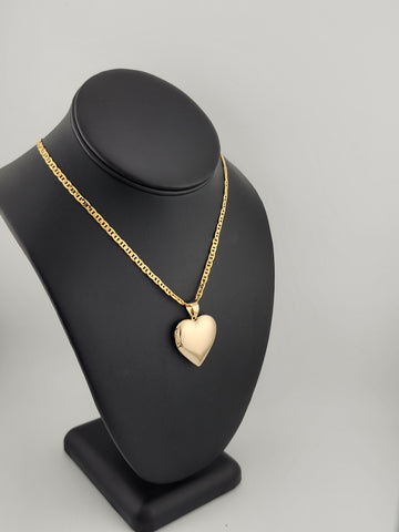 Brand New Bazilian 18k Gold Filled Heart Locket Necklace