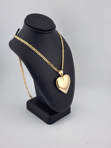 Brand New Bazilian 18k Gold Filled Heart Locket Necklace