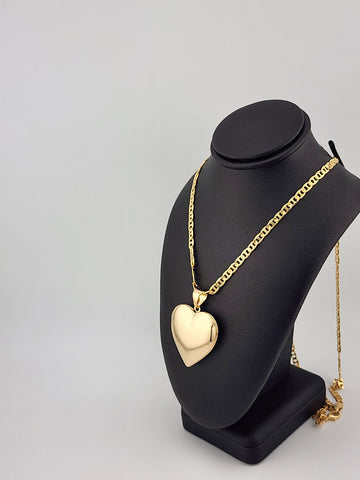 Brand New Bazilian 18k Gold Filled Heart Locket Necklace