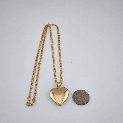 Brand New Bazilian 18k Gold Filled Heart Locket Necklace