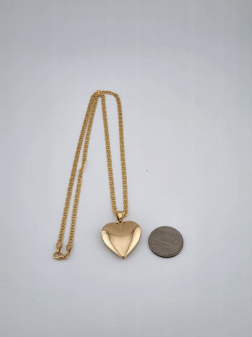 Brand New Bazilian 18k Gold Filled Heart Locket Necklace