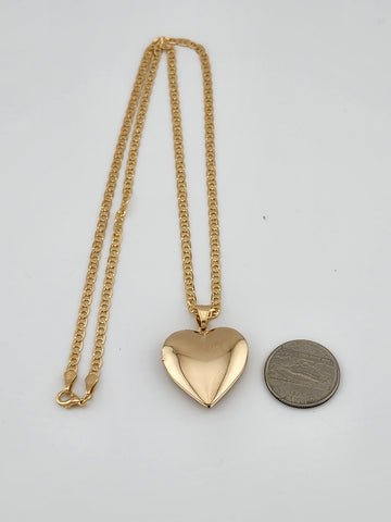 Brand New Bazilian 18k Gold Filled Heart Locket Necklace