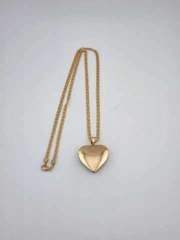 Brand New Bazilian 18k Gold Filled Heart Locket Necklace