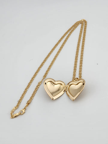 Brand New Bazilian 18k Gold Filled Heart Locket Necklace