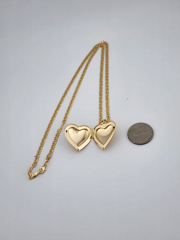 Brand New Bazilian 18k Gold Filled Heart Locket Necklace