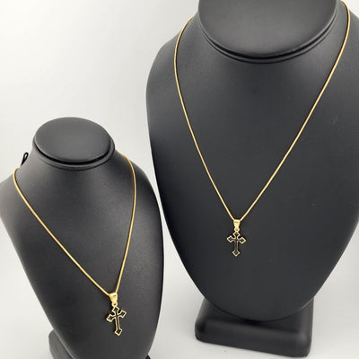 Brand New Black Enamel Cross Necklace