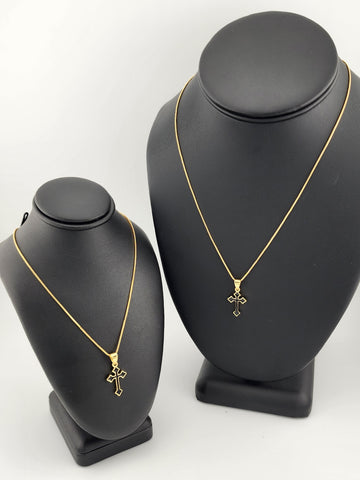 Brand New Black Enamel Cross Necklace