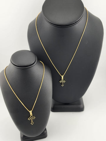 Brand New Black Enamel Cross Necklace