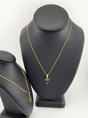 Brand New Black Enamel Cross Necklace