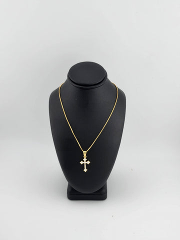 Brand New White Enamel Cross Necklace