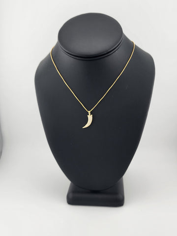 Brand New Brazilian 18k Gold Filled Design of Coyote tooth Box Necklace