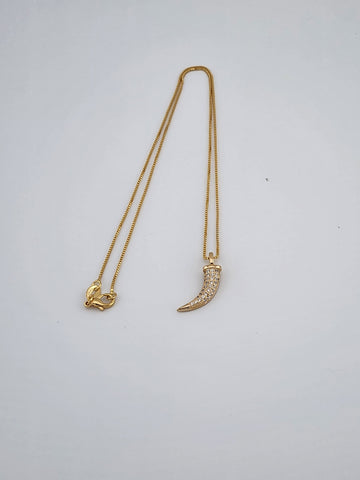 Brand New Brazilian 18k Gold Filled Design of Coyote tooth Box Necklace