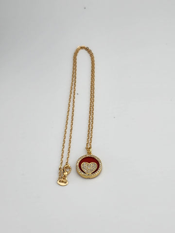 Brand New Red enamel Heart Necklace