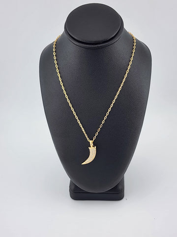 Brand New Brazilian 18k Gold Filled Coyote tooth Necklace