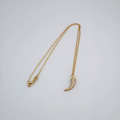 Brand New Brazilian 18k Gold Filled Coyote tooth Necklace