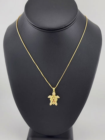 Brand New Cubic Zirconia Stone Turtle Necklace