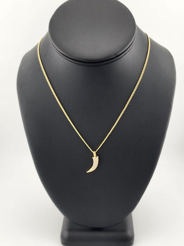 Brand New Brazilian 18k Gold Filled Coyote tooth Necklace