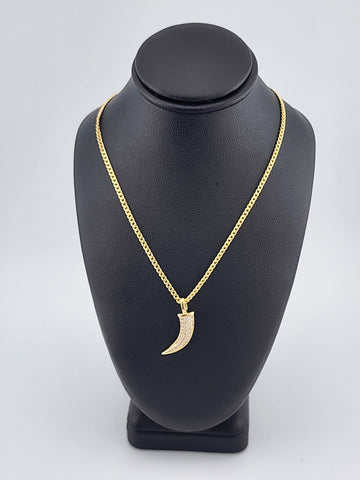 Brand New Brazilian 18k Gold Filled Coyote tooth Necklace