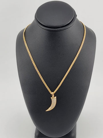 Brand New Brazilian 18k Gold Filled Coyote tooth Necklace