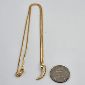 Brand New Brazilian 18k Gold Filled Coyote tooth Necklace