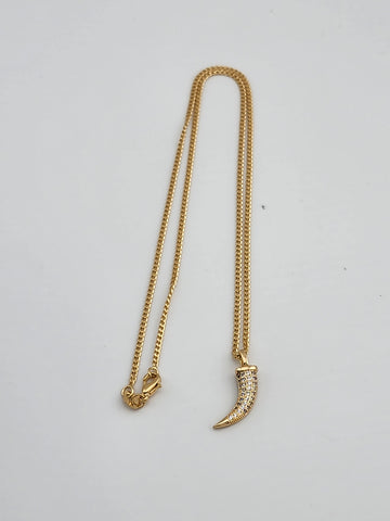 Brand New Brazilian 18k Gold Filled Coyote tooth Necklace