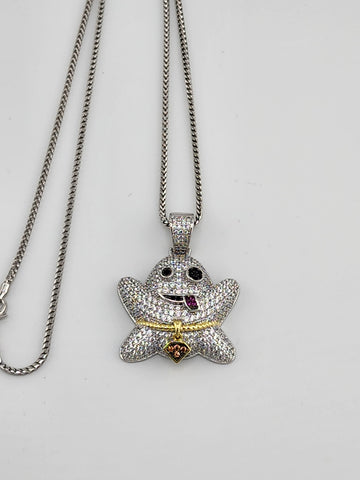 Brand New Sterling Silver 925 Emoji Ghost Necklace