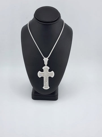 Brand New Sterling Silver 925 Cz Cross Necklace