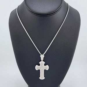 Brand New Sterling Silver 925 Cz Cross Necklace