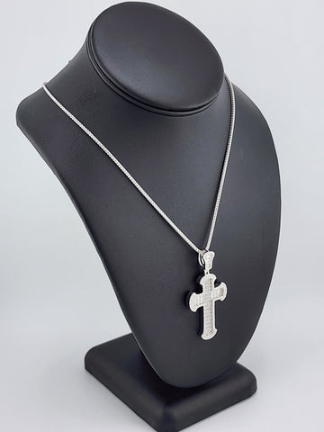 Brand New Sterling Silver 925 Cz Cross Necklace