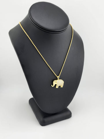 Brand New Sterling Silver 925 cz Elephant Necklace